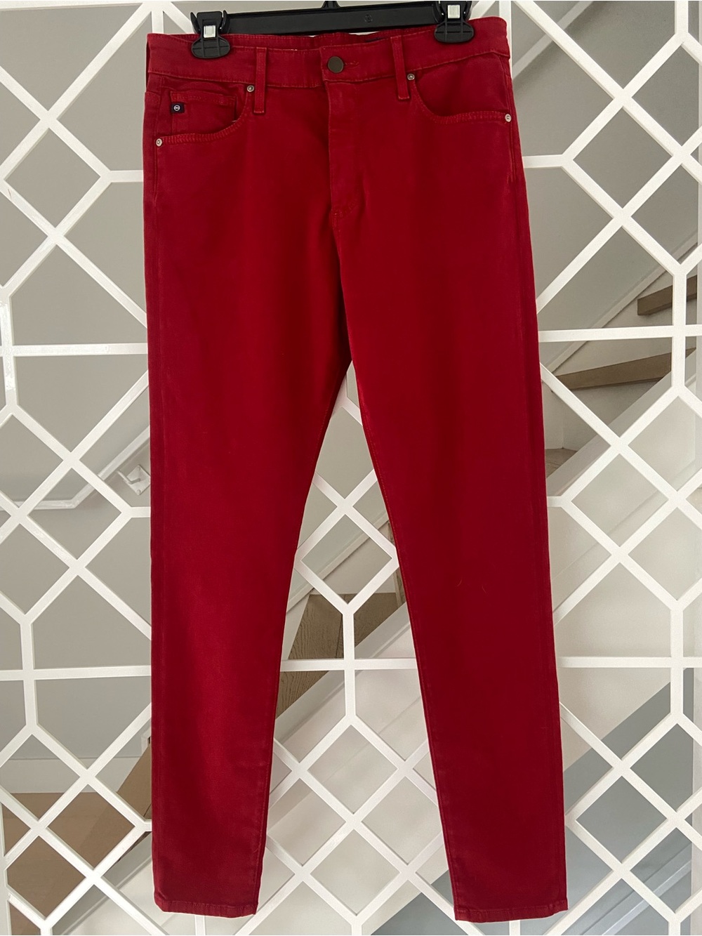 AG Adriano Goldschmied The Farrah High Rise Ankle Jeans Dark Red 30 EUC - Picture 2 of 8